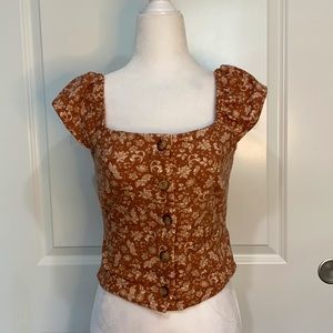 Burnt Orange Floral Top